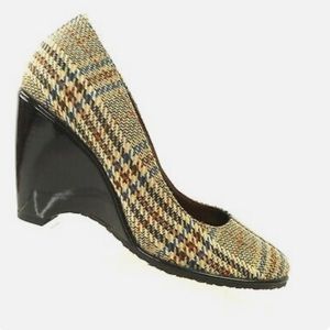 Cole Haan Nike Air Deirdre Plaid Wedge Pump- Size 7.5